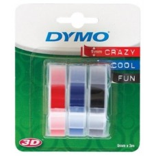 DYMO Cinta 3d 9mm x 3mt para rotuladora Omega/junior color Azul/Negro/rojo blister 3 unidades
