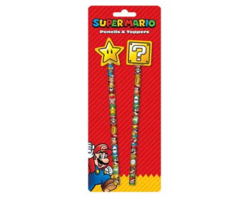 PACK X2 LÁPICES CON GOMA SUPER MARIO (CORE) PYRAMID REDSTRING SR73432 (Espera 4 dias)