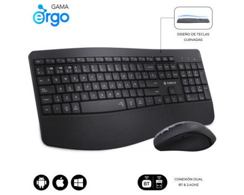 SUBBLIM Teclado con ratón COMBO DUAL OFFICE PROWAVE BLACK (Espera 4 dias)