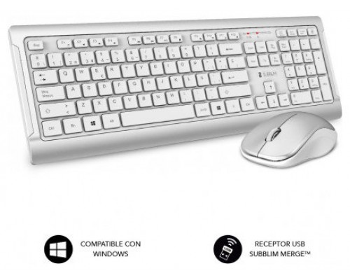 SUBBLIM Teclado Combo Wireless Premium Silence UltraSlim Silver