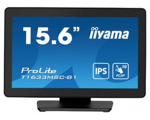 iiyama ProLite T1633MSC-B1 pantalla para PC 39,6 cm (15.6") 1920 x 1080 Pixeles Full HD LCD Pantalla táctil Negro (Espera 4 dias)