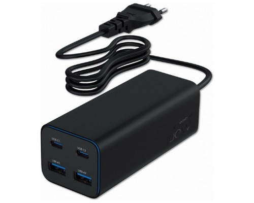CARGADOR RAPIDO GEMBIRD USB POWERDELIVERY GAN DE 4 PUERTOS 100 W NEGRO CARGADOR RAPIDO GEMBIRD USB POWERDELIVERY GAN DE 4 PUERTOS 100 W NEGRO