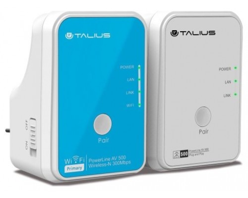 Talius redes PLC Kit AV500Mbps+AV300Mbps (1 wifi) PLC-500WKIT-V2