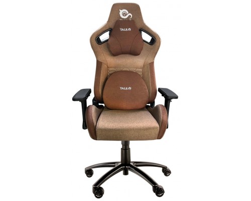 Talius silla Raptor gaming negra/marron tela transpirable, 4D, Frog, base metal, ruedas nylon