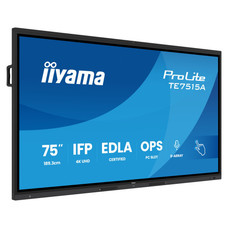 IIYAMA 75" STYLISH IFP, (EDLA)/ANDROID 14,8 CORE SOC, 8/128GB, 40-PTS, UHD VA, NFC, PIR , MM 2X20W +20W SBUW, 8-ARRAY MICRO, 2XHDMI, HDMI-OUT, DP, USB-C100W PD/ MINI-JACK / OPT.OUT, 550CD/M2, L/S MODE, AG GLASS, LAN, WIFI6, BT5.0/IIWARE, PC SLOT,800 IIYAMA 75" STYLISH IFP, (EDLA)/ANDROID 14,8 CORE SOC, 8/128GB, 40-PTS, UHD VA, NFC, PIR , MM 2X20W +20W SBUW, 8-ARRAY MICRO, 2XHDMI, HDMI-OUT, DP, USB-C100W PD/ MINI-JACK / OPT.OUT, 550CD/M2, L/S MODE, AG GLASS, LAN, WIFI6, BT5.0/IIWARE, PC SLOT,800