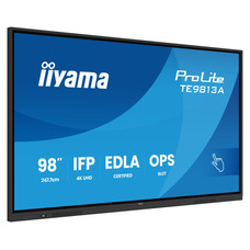 IIYAMA 98"  (EDLA)/ANDROID 14,8 CORE SOC, 8/128GB, 40-PTS  UHD , NFC, PIR , MM 2X20W +20W SBUW, 2XHDMI, USB-C / HDMI,DP, 2XUSB-C100W PD/MINI-JACK / OPT.OUT, 450CD/M2, L/S MODE, AG GLASS, LAN, WIFI6, BT5.0/IIWARE, PC SLOT,800X600 (WM INCL.) (TE9813A-B