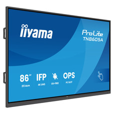 IIYAMA 86" IFP OS-FREE, 40-PTSIR+ WITH,AG / BACTERIA COATING UHD MM 2X20W FRONT+20W SBUW, VGA, HDMI 2X, DP, USB-C 65W PD, PC SLOT, PIP/PBP, ANNOTATION FUNCTION,MINI-JACK 450CD/M2, L/S MODE, CONTROL: 2XLAN / ,800X600 (WM INCL.) (TN8605A-B1AG) (Espera IIYAMA 86" IFP OS-FREE, 40-PTSIR+ WITH,AG / BACTERIA COATING UHD MM 2X20W FRONT+20W SBUW, VGA, HDMI 2X, DP, USB-C 65W PD, PC SLOT, PIP/PBP, ANNOTATION FUNCTION,MINI-JACK 450CD/M2, L/S MODE, CONTROL: 2XLAN / ,800X600 (WM INCL.) (TN8605A-B1AG) (Espera