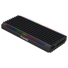 CAJA EXTERNA TOOQ TQE-2222B NGFF/NVMe "SHINOBI" USB-A RGB NEGRO