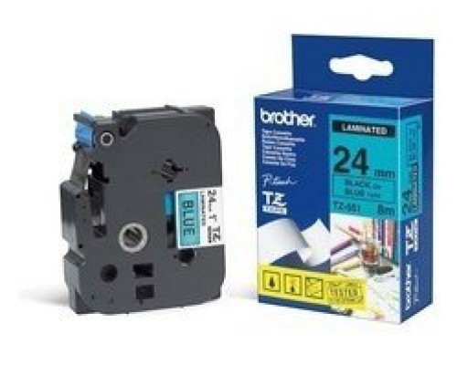 BROTHER Cinta laminada azul/ negro 24mm