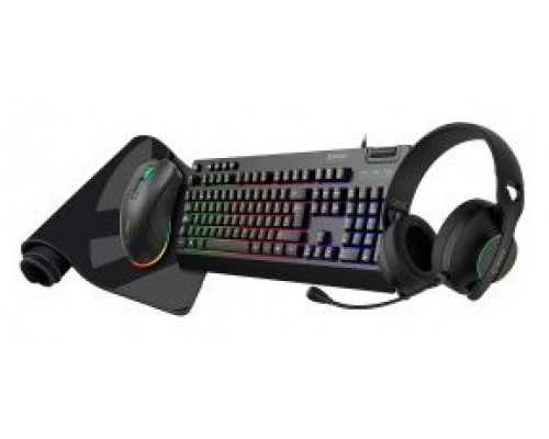 PACK GAMING TECLADO + MOUSE + HEADSET Y ALFOMBRILLA PACK GAMING TECLADO + MOUSE + HEADSET Y ALFOMBRILLA