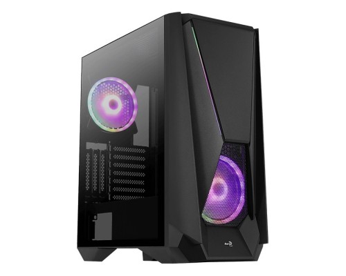 CAJA E-ATX TORRE GAMING AEROCOOL VISOR BLACK FRONTAL