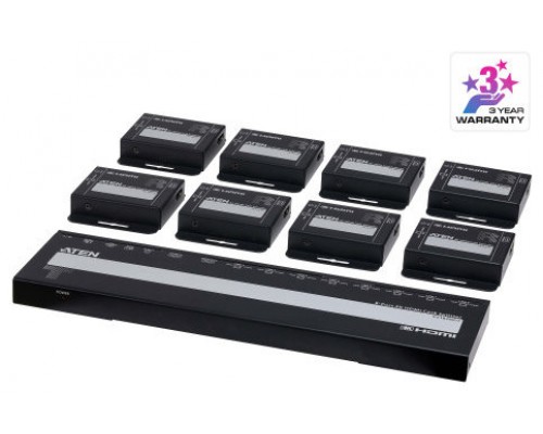ATEN 8-PORT 4K HDMI CAT 6 SPLITTER WITH 8 RECEIVERS KIT, WITH LOCAL HDMI OUTPUT, IR RECEIVERS, AND POC (Espera 4 dias) ATEN 8-PORT 4K HDMI CAT 6 SPLITTER WITH 8 RECEIVERS KIT, WITH LOCAL HDMI OUTPUT, IR RECEIVERS, AND POC (Espera 4 dias)